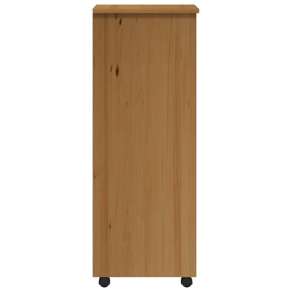vidaXL Rolling Cabinet with Drawers MOSS Honey Brown Solid Wood Pine