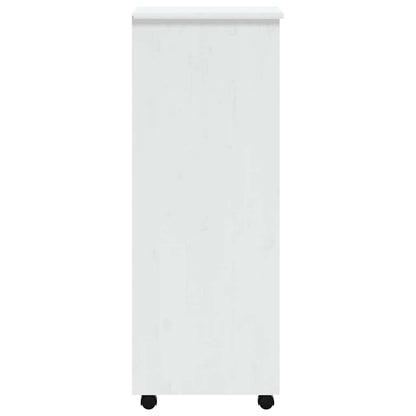 vidaXL Rolling Cabinet with Drawers MOSS White Solid Wood Pine