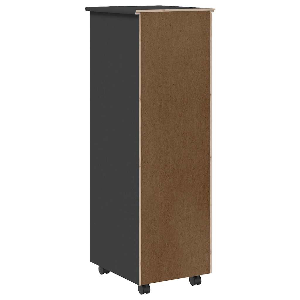 vidaXL Rolling Cabinet with Drawers MOSS Grey Solid Wood Pine