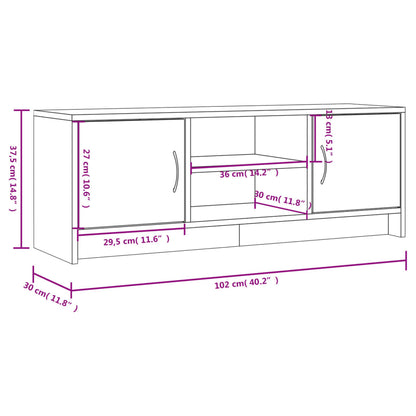 vidaXL TV Cabinet Sonoma Oak 102x30x37.5 cm Engineered Wood