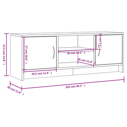 vidaXL TV Cabinet Concrete Grey 102x30x37,5 cm Engineered Wood