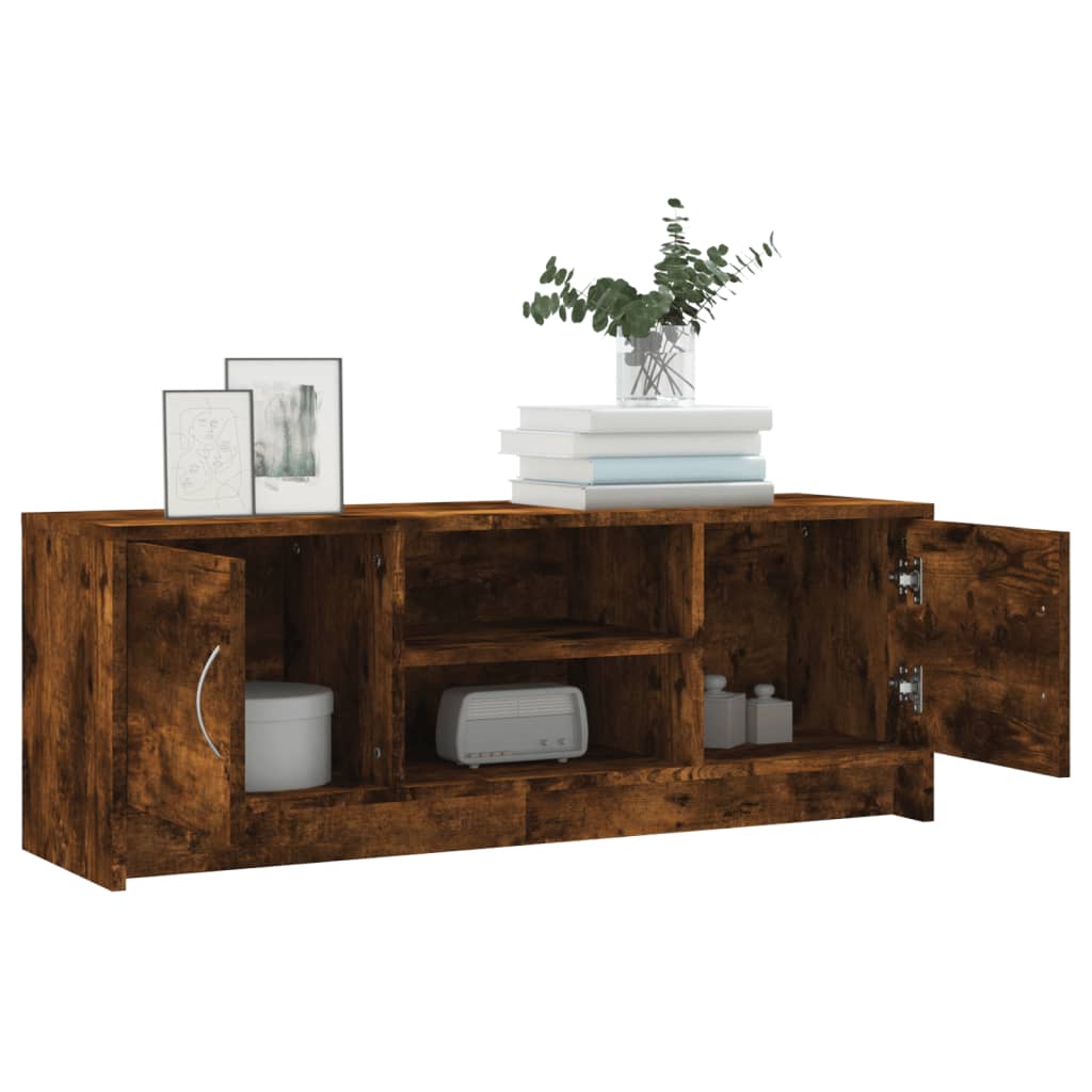 vidaXL TV Cabinet Smoked Oak 102x30x37.5 cm Engineered Wood