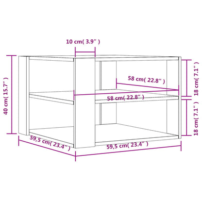 vidaXL Coffee Table White 58x58x40 cm Engineered Wood