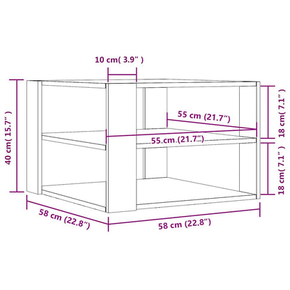 vidaXL Coffee Table Sonoma Oak 58x58x40 cm Engineered Wood