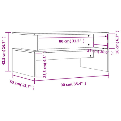 vidaXL Coffee Table Concrete Grey 90x55x42,5 cm Engineered Wood