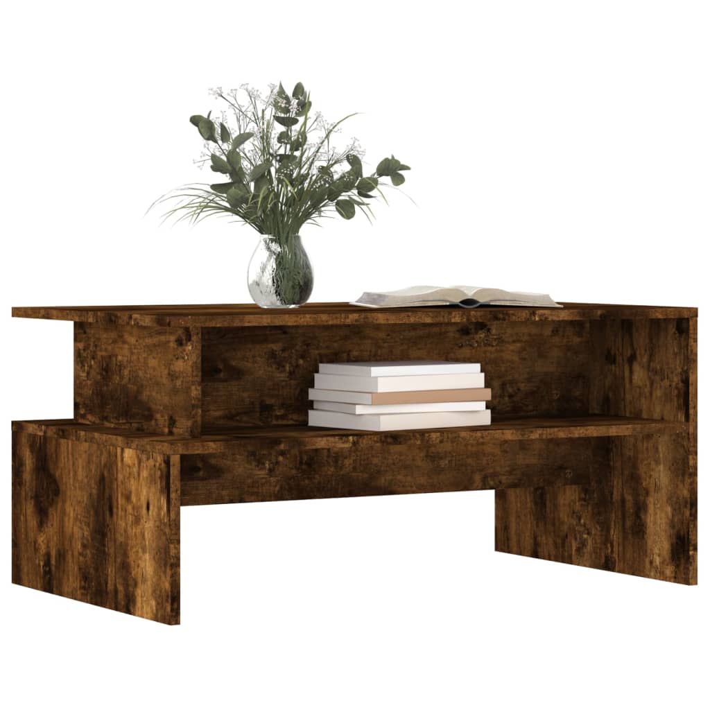 vidaXL Coffee Table Smoked Oak 90x55x42,5 cm Engineered Wood