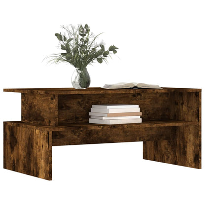 vidaXL Coffee Table Smoked Oak 90x55x42,5 cm Engineered Wood