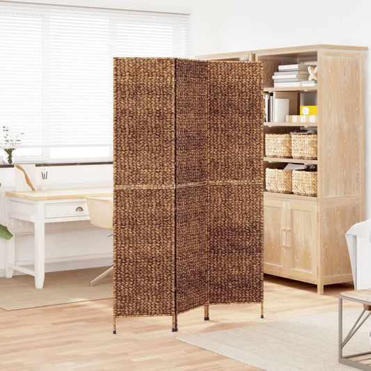 vidaXL Room Divider 3-Panel Brown 122x180 cm Water Hyacinth