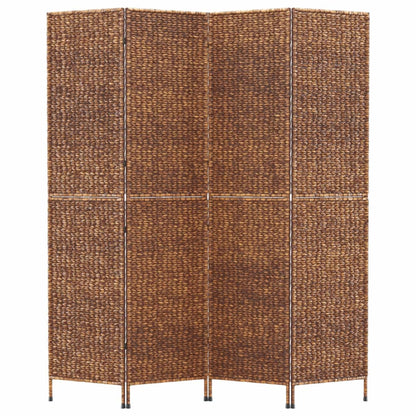 vidaXL Room Divider 4-Panel Brown 163x180 cm Water Hyacinth