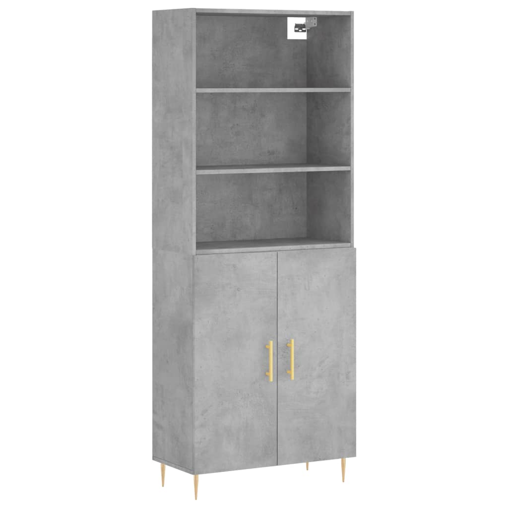 vidaXL Highboard Concrete Grey 69,5x34x180 cm Engineered Wood