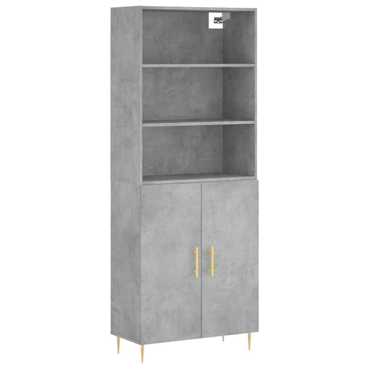 vidaXL Highboard Concrete Grey 69,5x34x180 cm Engineered Wood