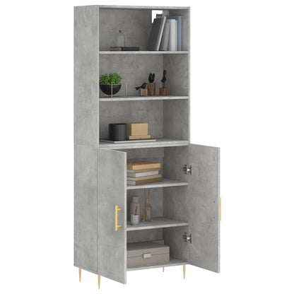 vidaXL Highboard Concrete Grey 69,5x34x180 cm Engineered Wood