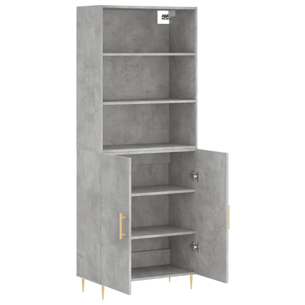 vidaXL Highboard Concrete Grey 69,5x34x180 cm Engineered Wood