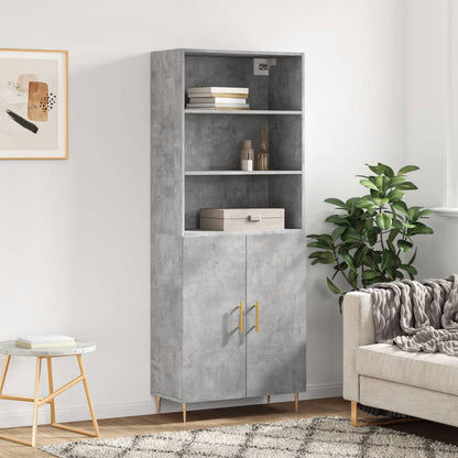 vidaXL Highboard Concrete Grey 69,5x34x180 cm Engineered Wood