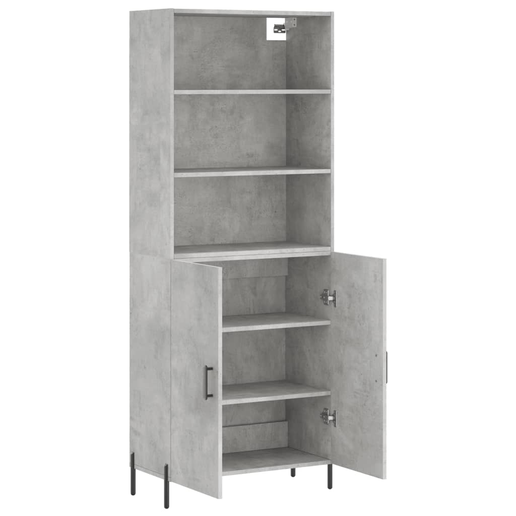 vidaXL Highboard Concrete Grey 69,5x34x180 cm Engineered Wood