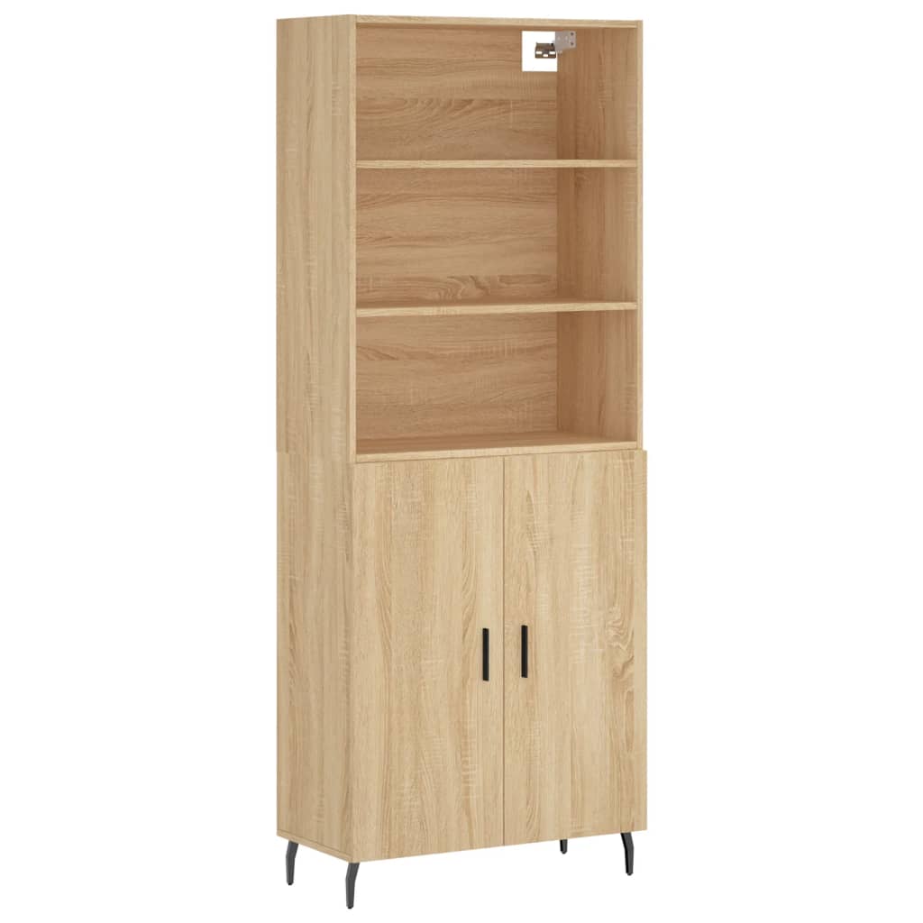 vidaXL Highboard Sonoma Oak 69,5x34x180 cm Engineered Wood