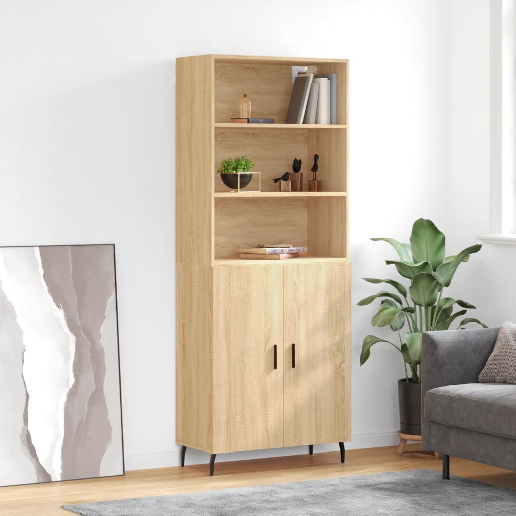 vidaXL Highboard Sonoma Oak 69,5x34x180 cm Engineered Wood