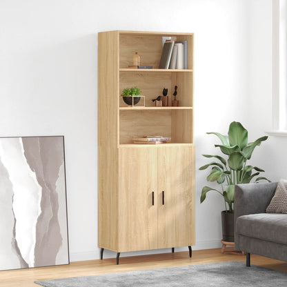 vidaXL Highboard Sonoma Oak 69,5x34x180 cm Engineered Wood