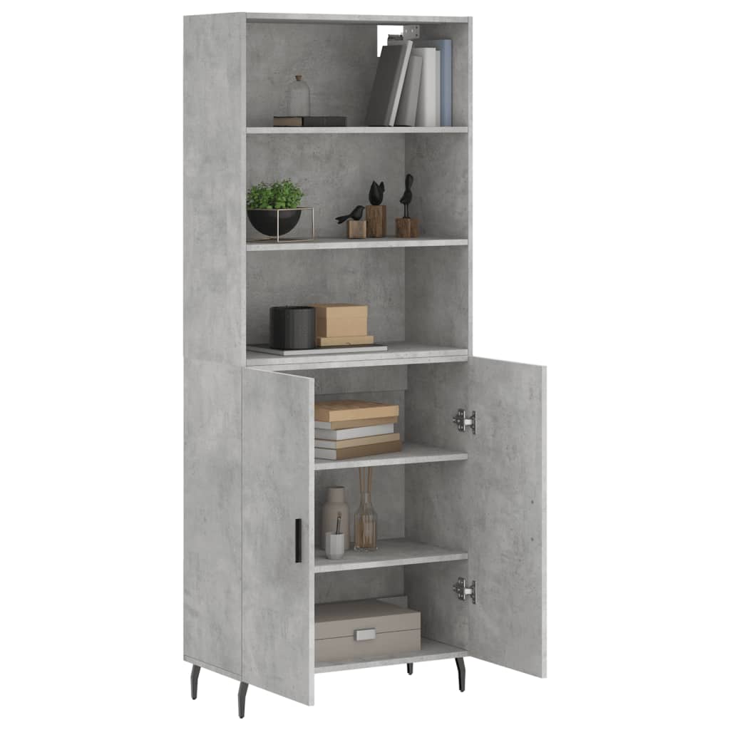 vidaXL Highboard Concrete Grey 69,5x34x180 cm Engineered Wood
