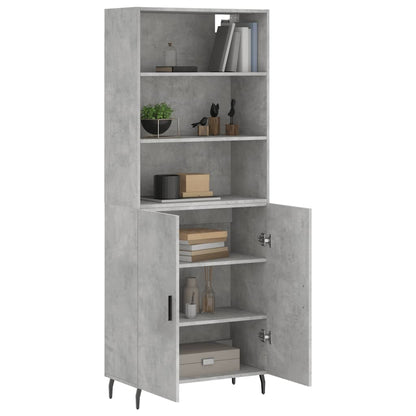 vidaXL Highboard Concrete Grey 69,5x34x180 cm Engineered Wood