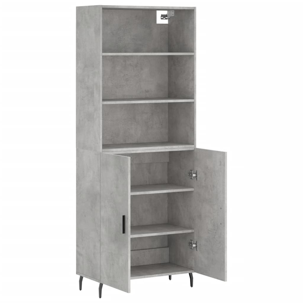 vidaXL Highboard Concrete Grey 69,5x34x180 cm Engineered Wood
