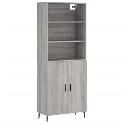 vidaXL Highboard Grey Sonoma 69,5x34x180 cm Engineered Wood