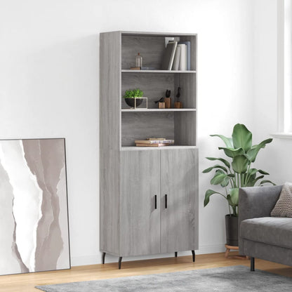 vidaXL Highboard Grey Sonoma 69,5x34x180 cm Engineered Wood