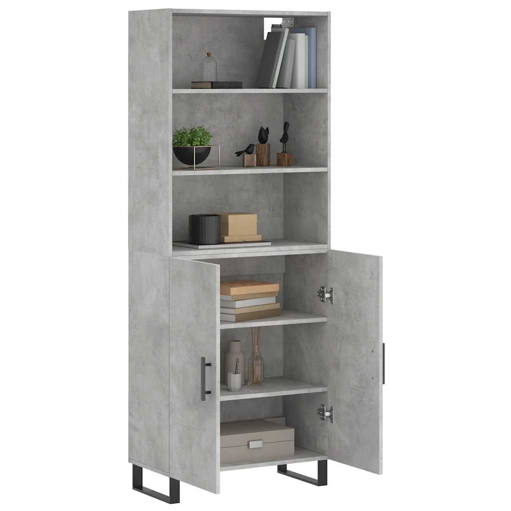 vidaXL Highboard Concrete Grey 69,5x34x180 cm Engineered Wood
