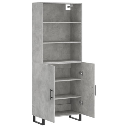 vidaXL Highboard | Concrete grey | Engineered wood, metal | 69.5x34x180 cm