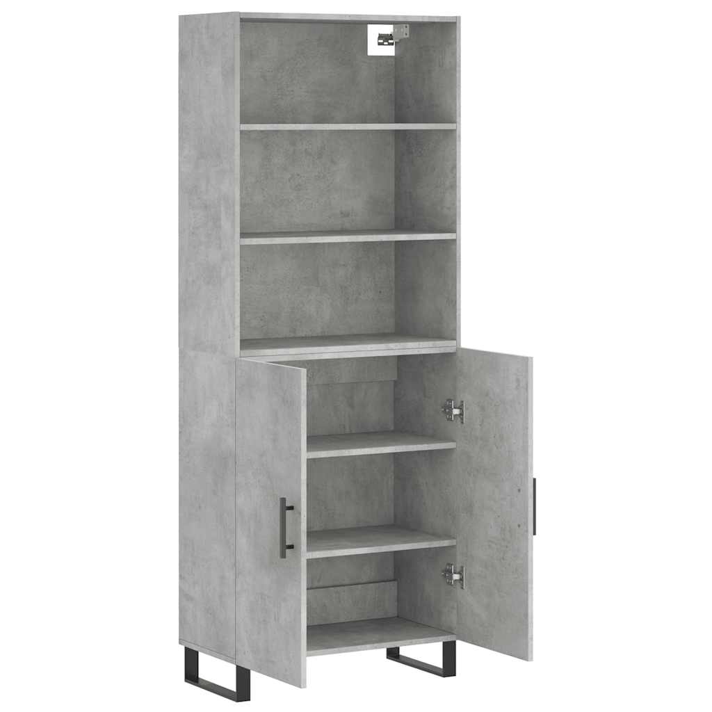 vidaXL Highboard Concrete Grey 69,5x34x180 cm Engineered Wood