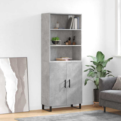 vidaXL Highboard Concrete Grey 69,5x34x180 cm Engineered Wood