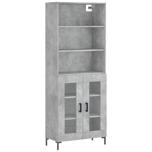 vidaXL Highboard Concrete Grey 69,5x34x180 cm Engineered Wood
