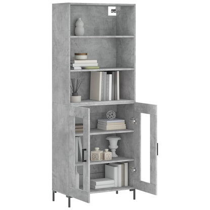 vidaXL Highboard Concrete Grey 69,5x34x180 cm Engineered Wood