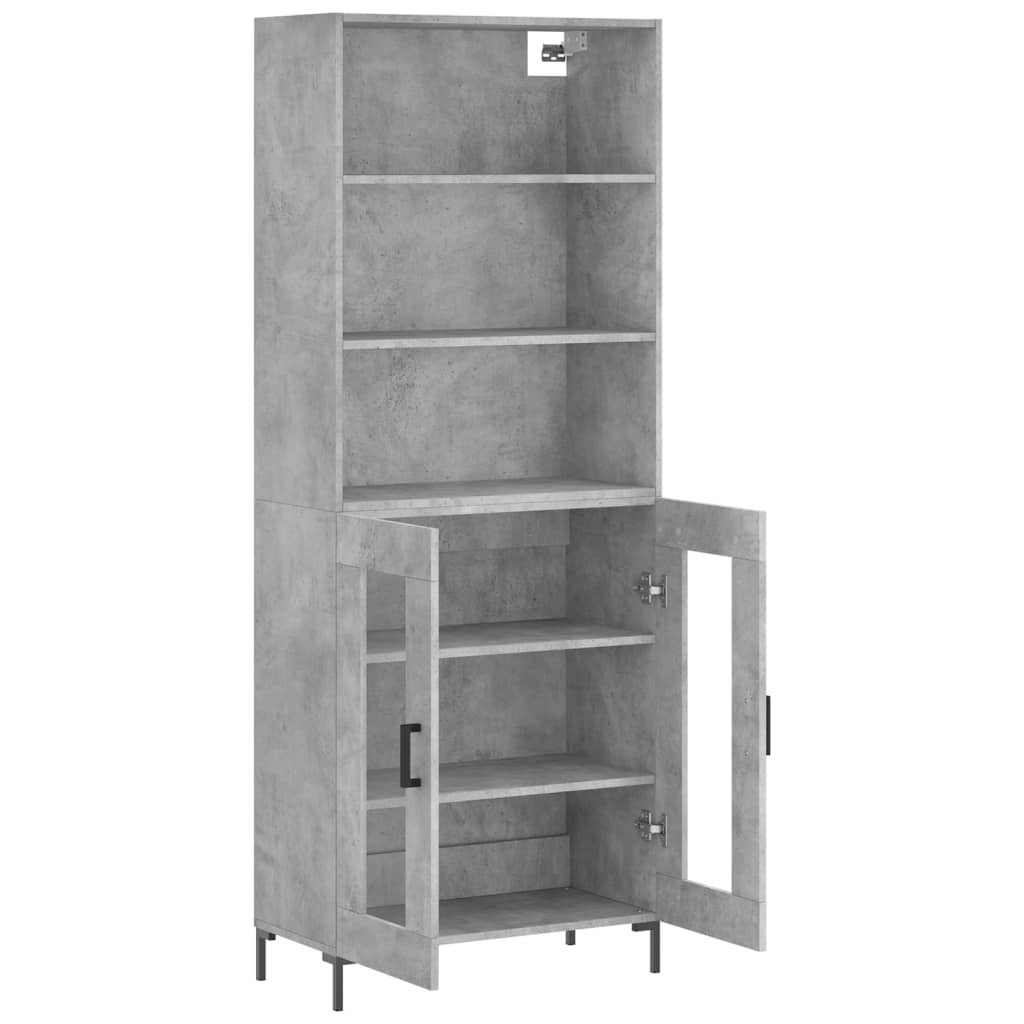 vidaXL Highboard Concrete Grey 69,5x34x180 cm Engineered Wood