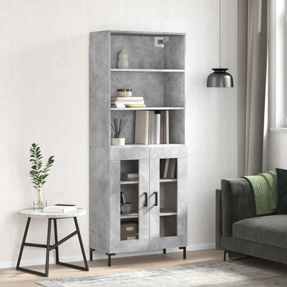 vidaXL Highboard Concrete Grey 69,5x34x180 cm Engineered Wood