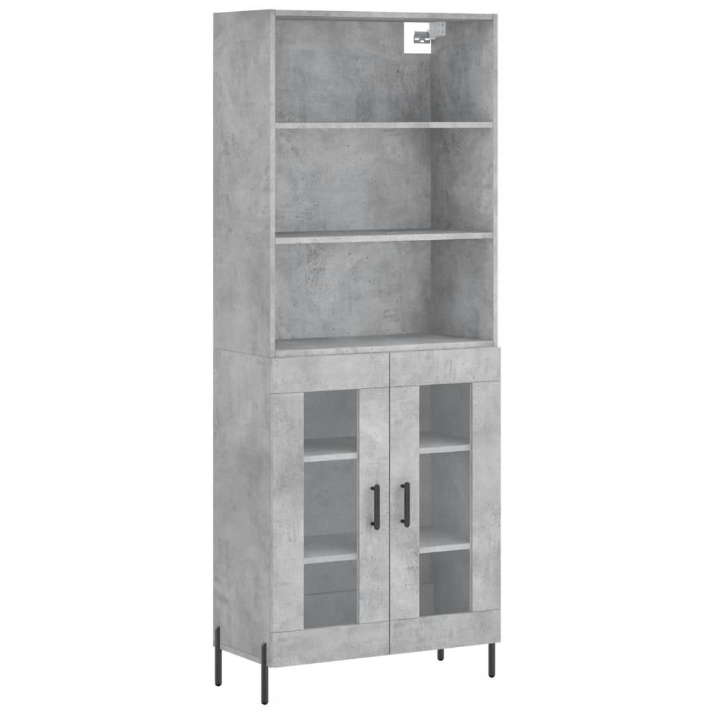 vidaXL Highboard Concrete Grey 69,5x34x180 cm Engineered Wood