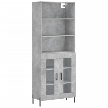 vidaXL Highboard Concrete Grey 69,5x34x180 cm Engineered Wood