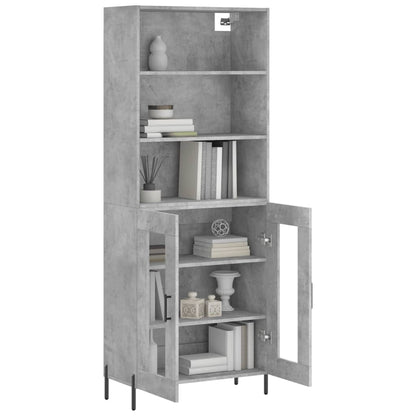 vidaXL Highboard Concrete Grey 69,5x34x180 cm Engineered Wood
