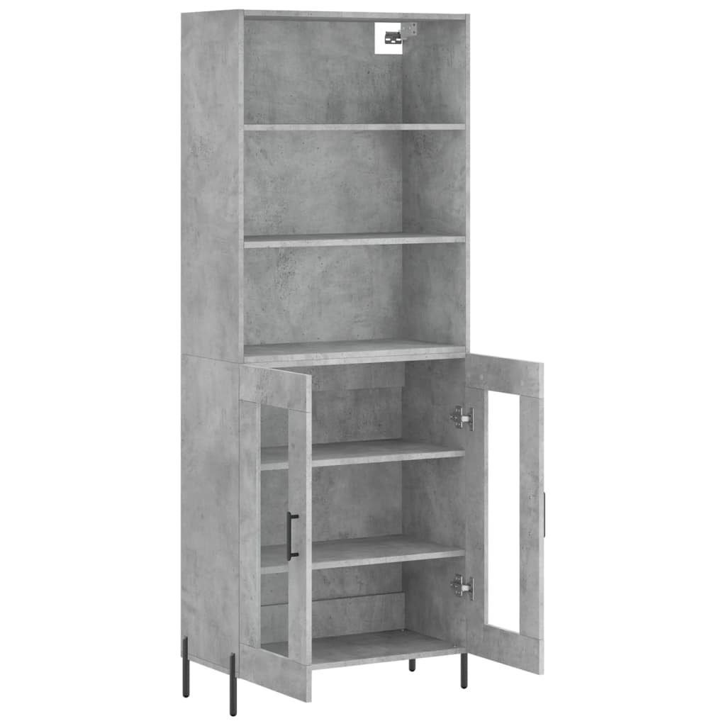vidaXL Highboard Concrete Grey 69,5x34x180 cm Engineered Wood