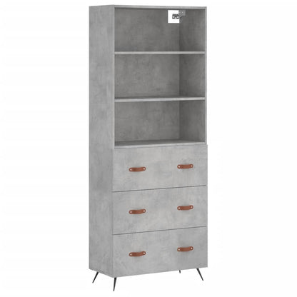 vidaXL Highboard Concrete Grey 69,5x34x180 cm Engineered Wood