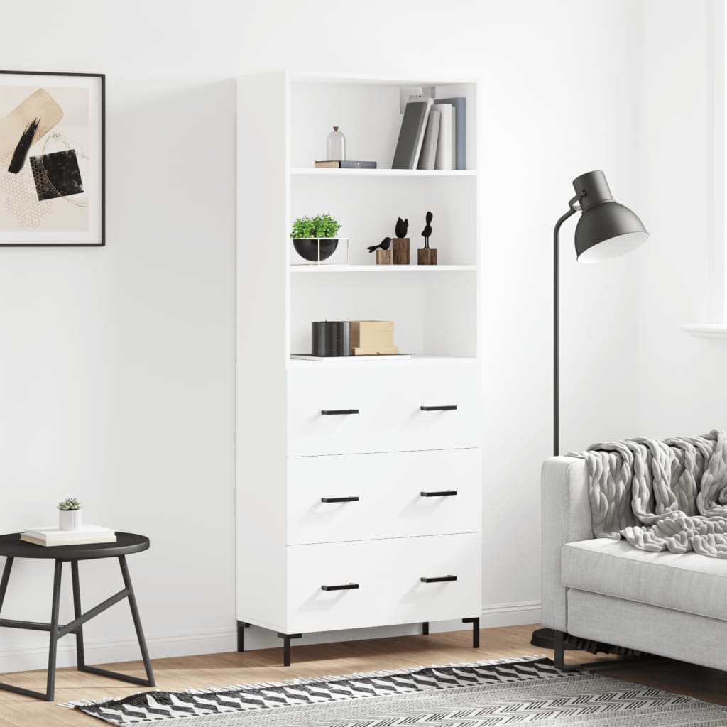 vidaXL Highboard White 69,5x34x180 cm Engineered Wood