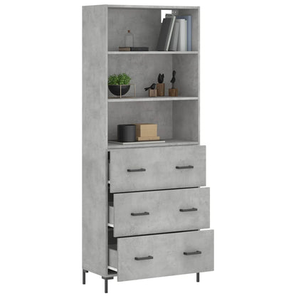 vidaXL Highboard Concrete Grey 69,5x34x180 cm Engineered Wood