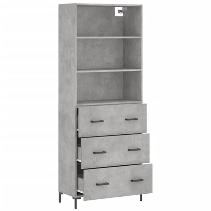 vidaXL Highboard Concrete Grey 69,5x34x180 cm Engineered Wood