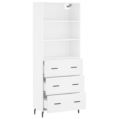 vidaXL Highboard White 69,5x34x180 cm Engineered Wood