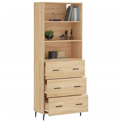 vidaXL Highboard Sonoma Oak 69,5x34x180 cm Engineered Wood