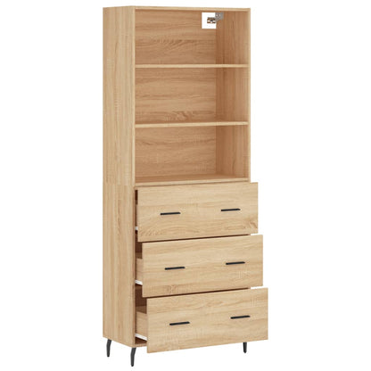 vidaXL Highboard Sonoma Oak 69,5x34x180 cm Engineered Wood
