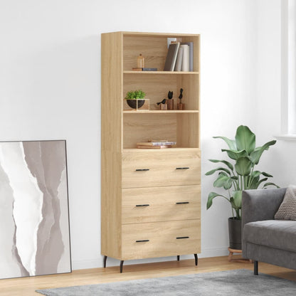 vidaXL Highboard Sonoma Oak 69,5x34x180 cm Engineered Wood
