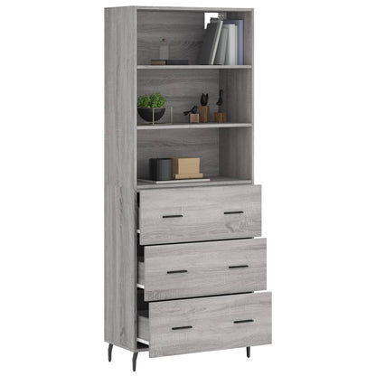 vidaXL Highboard Grey Sonoma 69,5x34x180 cm Engineered Wood