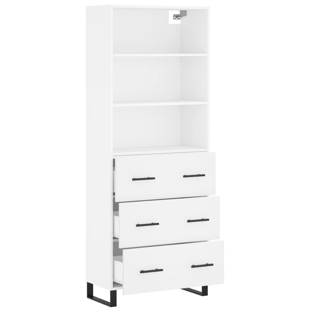 vidaXL Highboard White 69,5x34x180 cm Engineered Wood