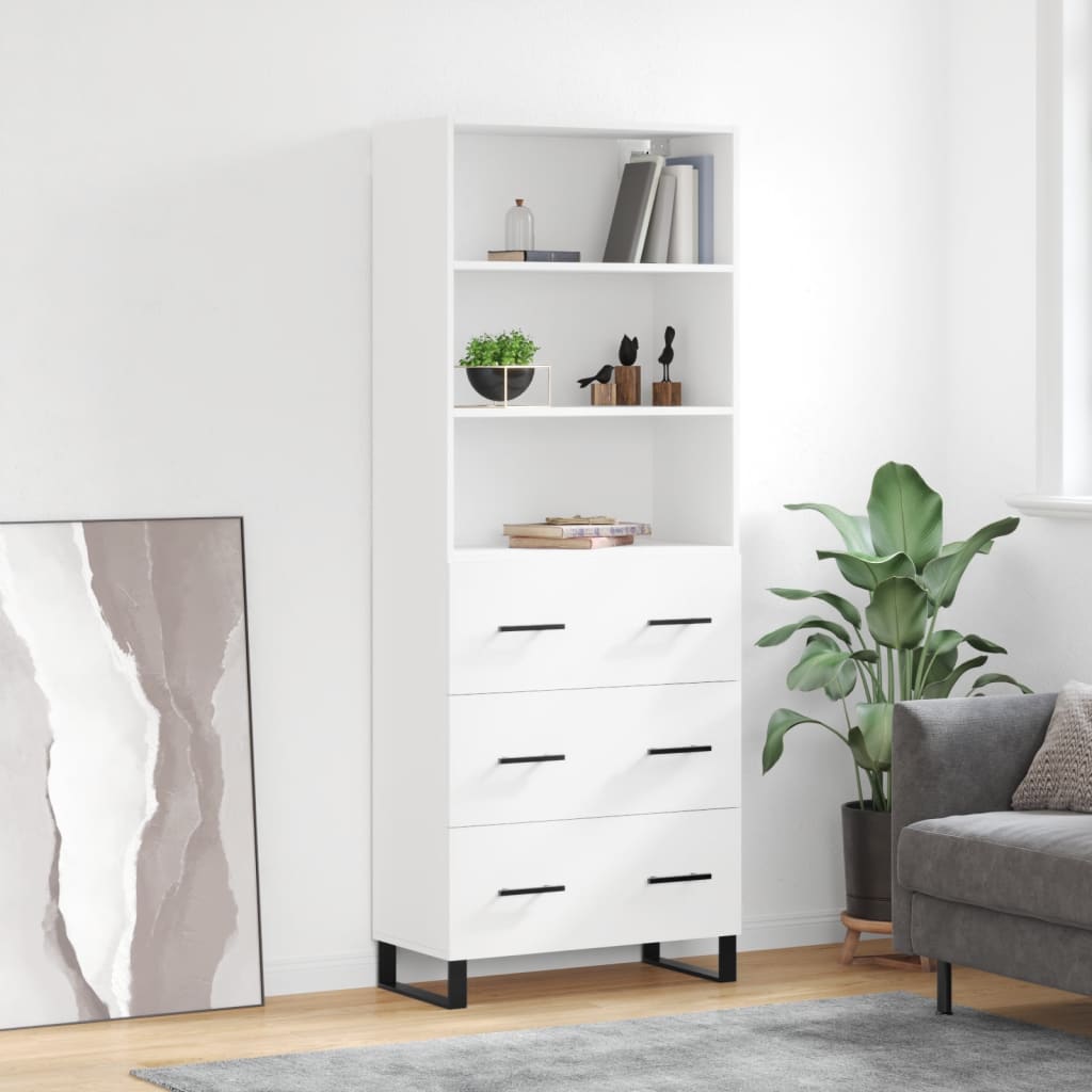 vidaXL Highboard White 69,5x34x180 cm Engineered Wood